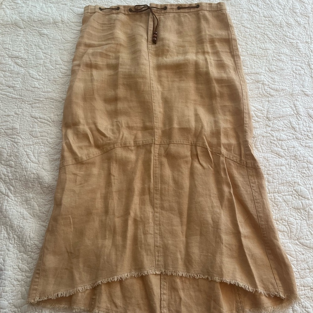 Armani Exchange Tan Linen Skirt